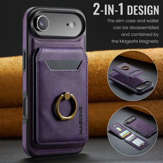 For iPhone Air MAGKING K1 MagSafe Detachable Wallet RFID Back Cover Phone Case(Purple) by MAGKING