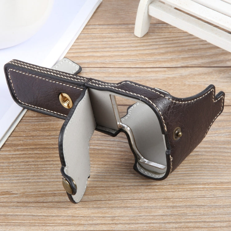 For FUJIFILM X-S20 Buffalo Texture PU Leather Camera Half Case Base(Dark Coffee) by bashfashion