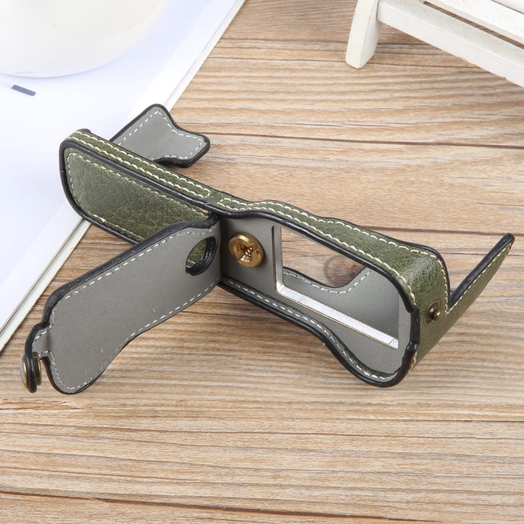 For FUJIFILM X-T1 Buffalo Texture PU Leather Camera Half Case Base(Green) by bashfashion