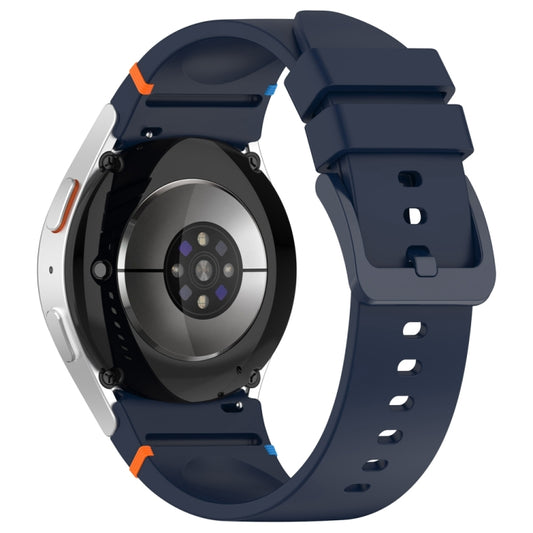 For Samsung Galaxy Watch 7 40 / 44mm Official Solid Color Stitched Silicone Watch Band(Navy Blue) by bashfashion