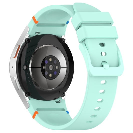 For Samsung Galaxy Watch 7 40 / 44mm Official Solid Color Stitched Silicone Watch Band(Teal) by bashfashion