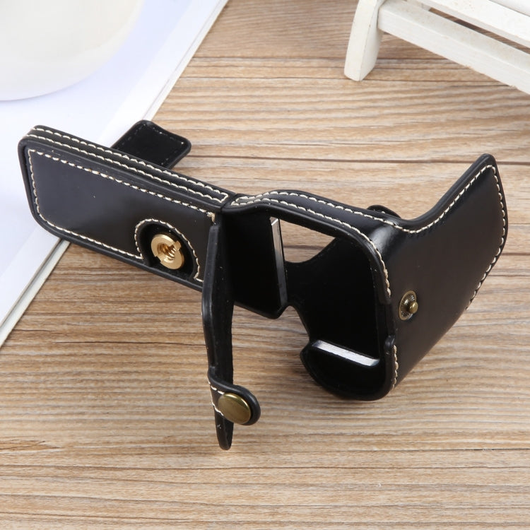 For Sony ILCE-7CM2 / Alpha 7C II Glossy PU Leather Camera Half Case Base(Black) by bashfashion