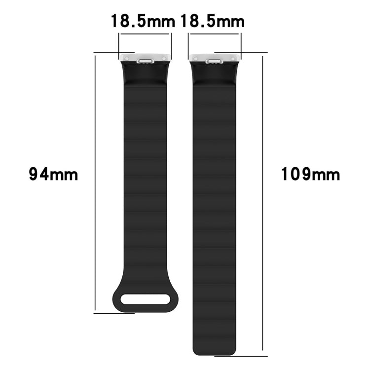 For Xiaomi Smart Band 9 / 8 Two Color Magnetic Silicone Watch Band(White Black) by bashfashion