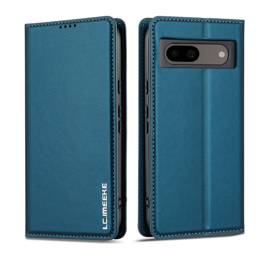 For Google Pixel 8 LC.IMEEKE L1 Series Frosted Fine Texture PU Phone Case(Blue) by LC.IMEEKE