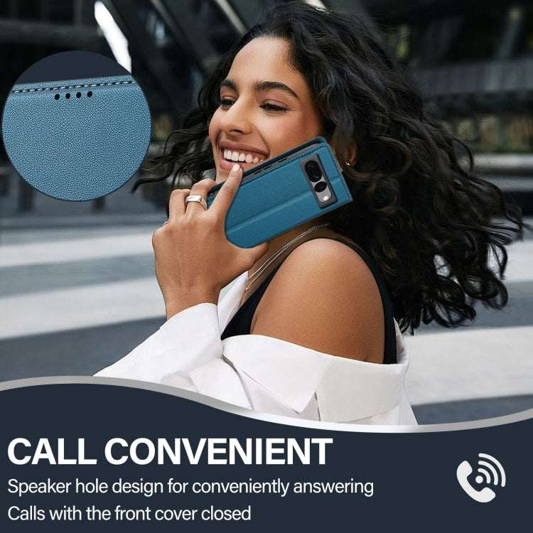 For Google Pixel 7 Pro 5G LC.IMEEKE L1 Series Frosted Fine Texture PU Phone Case(Blue) by LC.IMEEKE