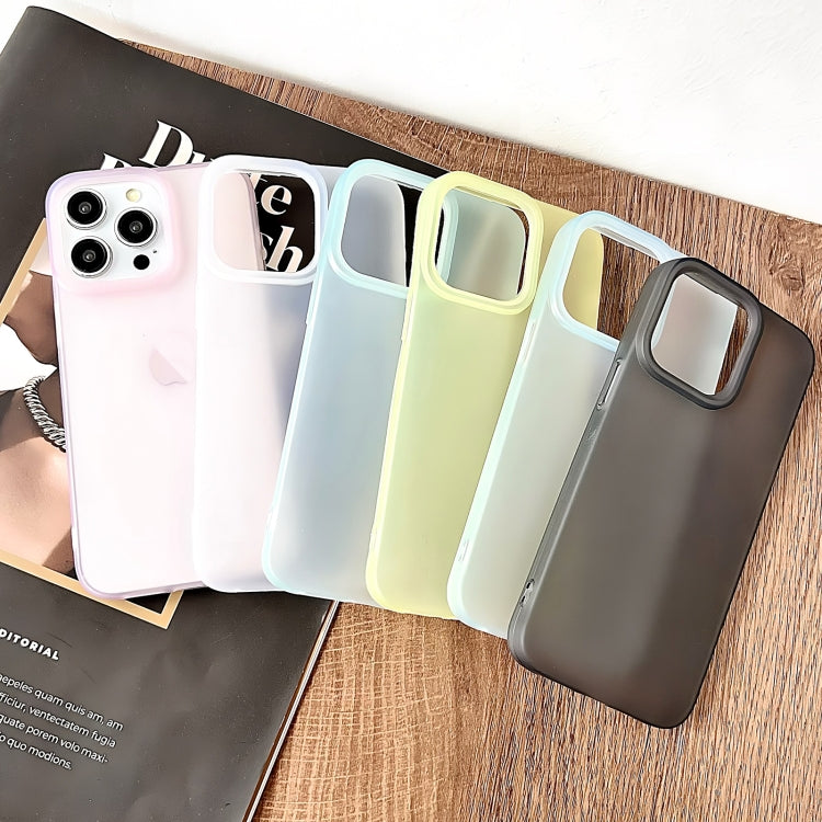 For iPhone 13 Frosted Translucent TPU Full Coverage Phone Case(Yellow)