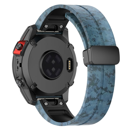 For Garmin Fenix 7X Magnetic Folding Black Buckle Color Printed Silicone Watch Band(Mosaic) by bashfashion