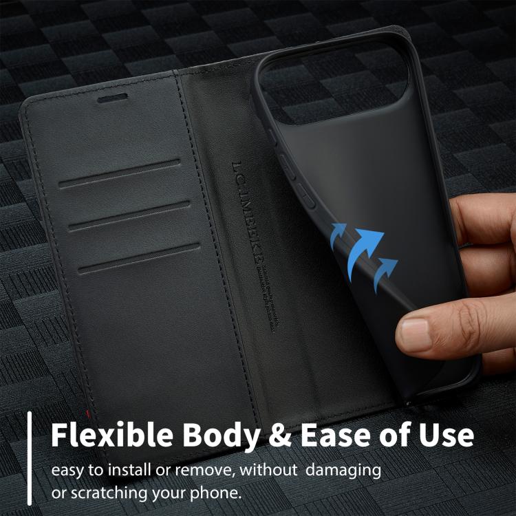 For iPhone Air LC.IMEEKE Carbon Fiber Leather Phone Case(Vertical Black) by LC.IMEEKE