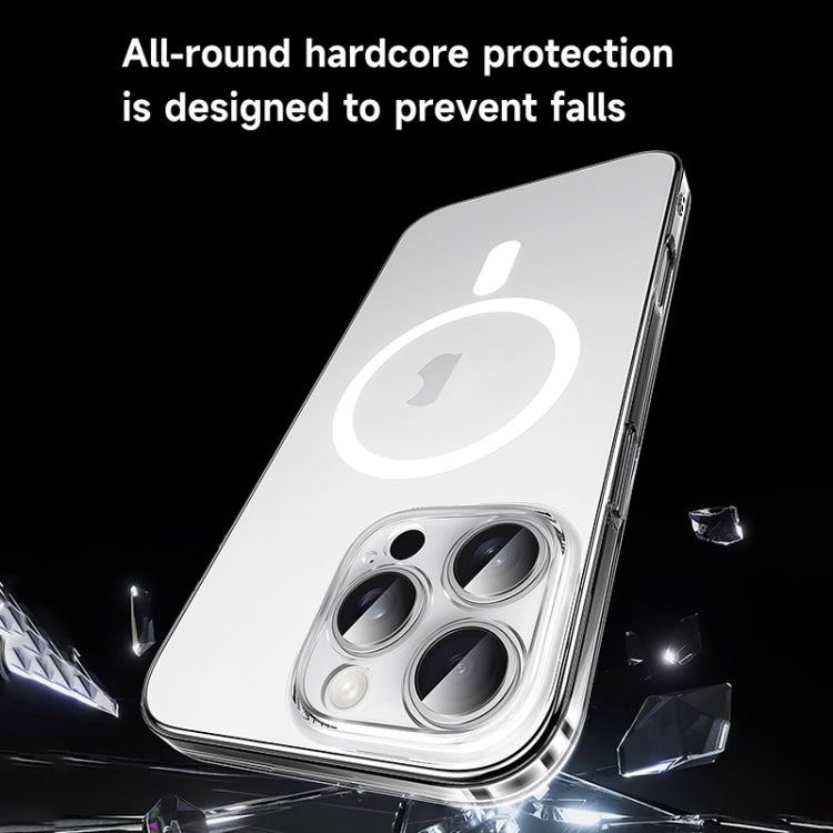 For iPhone 14 Pro Max SULADA Crystal Sand Series Electroplating Frosted MagSafe Magnetic Phone Case(Transparent) by SULADA
