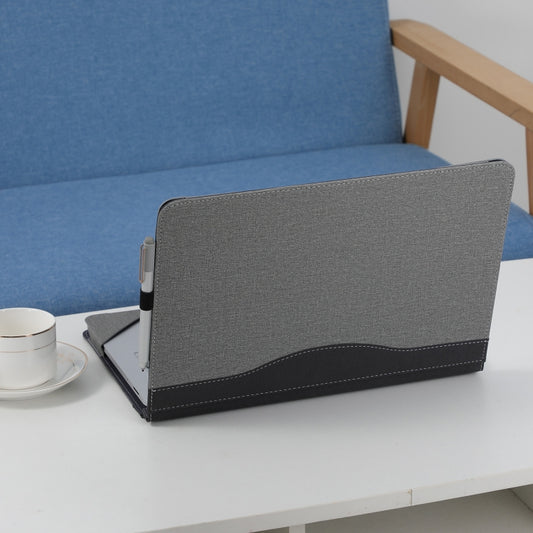 For Microsoft Surface Laptop Studio 2 Cotton Cloth Texture Leather Laptop Protective Case(Light Grey) by bashfashion