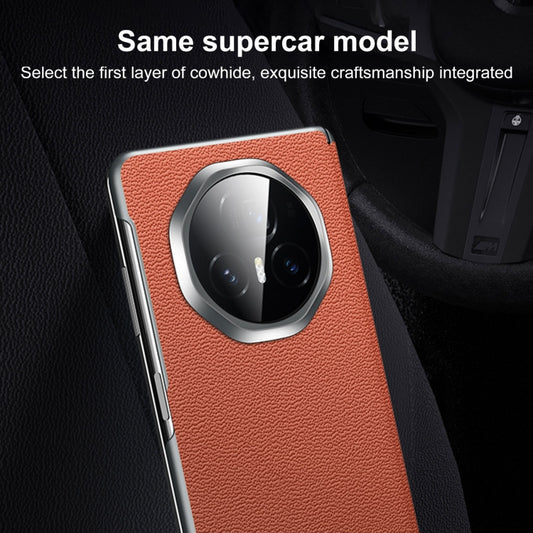 For Honor Magic Vs3 SULADA Frameless Top Layer Cowhide Leather + PC Phone Case(Blue) by SULADA