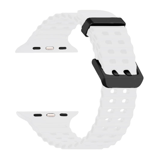 For Apple Watch Ultra 2 49mm Ocean Dual-Row Hole Silicone Watch Band(White) by bashfashion