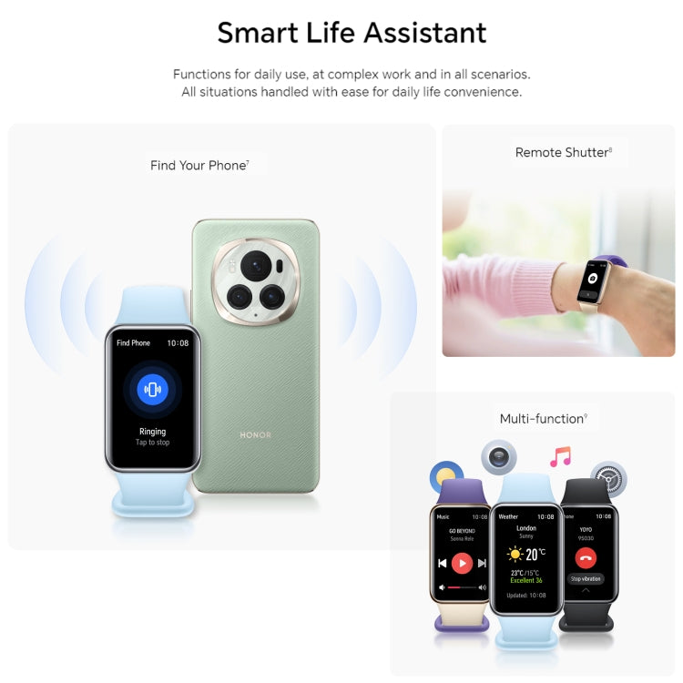 Honor Band 9, 1.57 inch AMOLED Screen, Support Heart Rate / Blood Oxygen / Sleep Monitoring, NFC Version(Blue) by Huawei