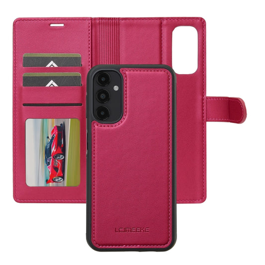 For Samsung Galaxy A14 4G / A14 5G LC.IMEEKE L2 Series Detachable Magsafe PU Phone Case with Lanyard(Red) by LC.IMEEKE