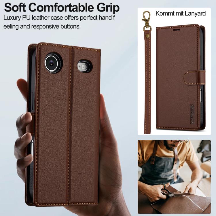For iPhone Air LC.IMEEKE L2 Series Detachable Magsafe PU Phone Case with Lanyard(Brown) by LC.IMEEKE