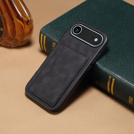 For iPhone Air Denior D08 PU Single Card Slot Holder Phone Case(Black) by Denior