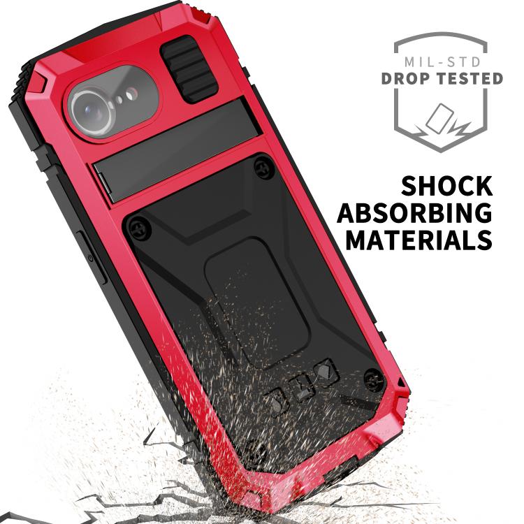 For iPhone 16e R-JUST Life Waterproof Dustproof Shockproof Phone Case(Red) by R-JUST