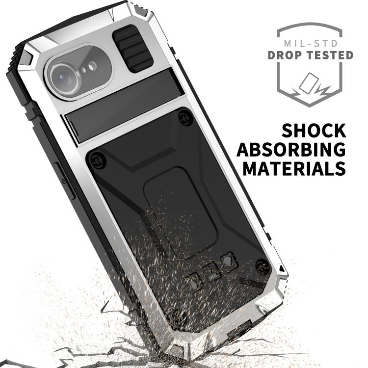 For iPhone 16e R-JUST Life Waterproof Dustproof Shockproof Phone Case(Silver) by R-JUST