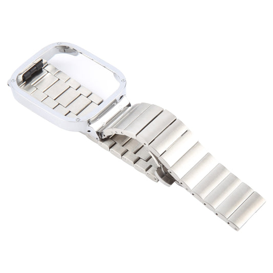 For Redmi Watch 3 Lite Frame Integrated One-bead Stainless Steel Watch Band(Silver) by bashfashion