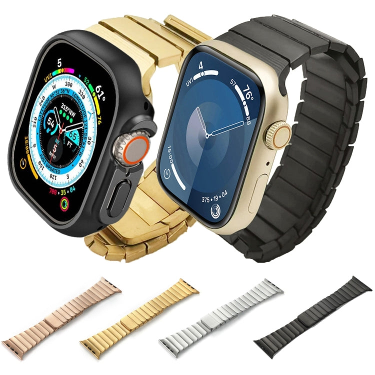 For Apple Watch Series 8 41mm Single Bead Magnetic Stainless Steel Watch Band(Gold) by bashfashion