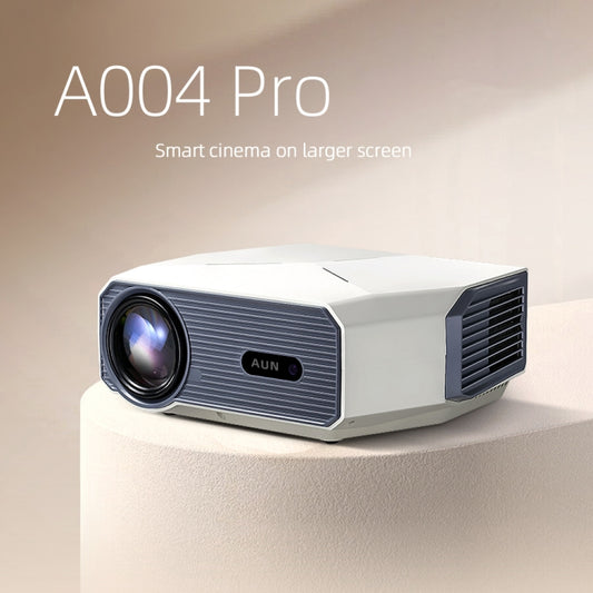 AUN A004 Pro 1920 x 1080P 9000Lumen Android 9.0 Portable LCD Projector, UK Plug(White) by AUN