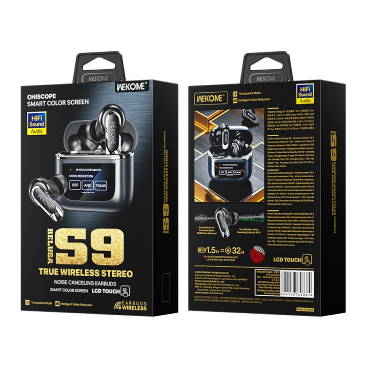 WK Beluga S9 Smart Color Screen True Wireless Noise Reduction Bluetooth Earphone(Grey) by WK