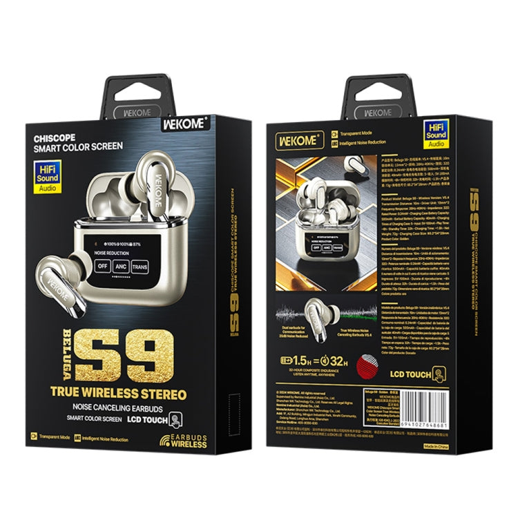 WK Beluga S9 Smart Color Screen True Wireless Noise Reduction Bluetooth Earphone(Gold) by WK