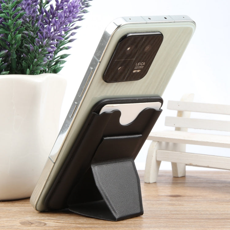 MagSafe Magnetic Wallet Card Hourglass Fold Holder Case(Black) by bashfashion
