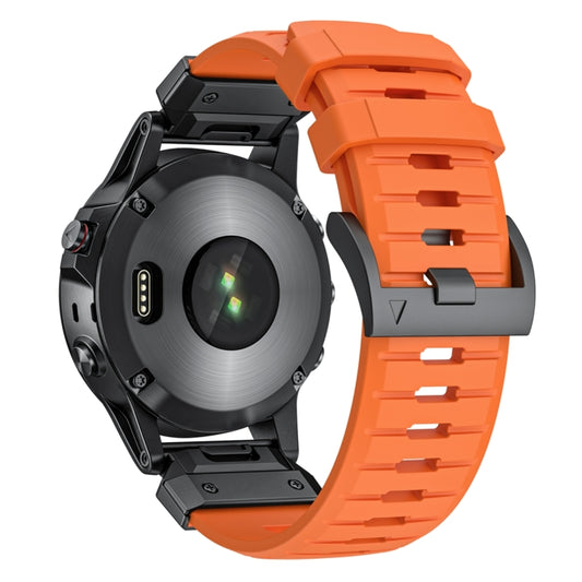 For Garmin Fenix 7X Fluororubber Quick Release Watch Band(Orange) by bashfashion