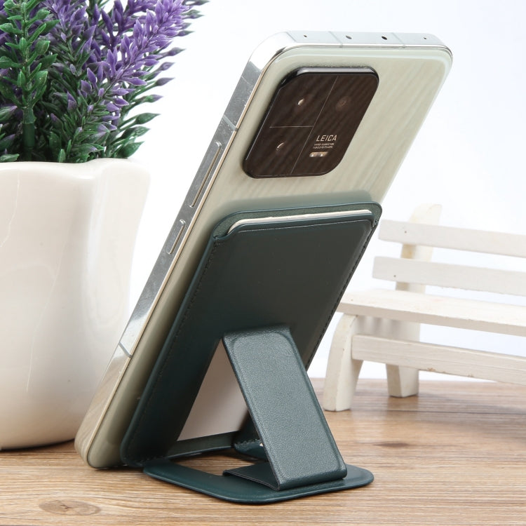 MagSafe Magnetic Wallet Card Square Fold Holder Case(Deep Green) by bashfashion