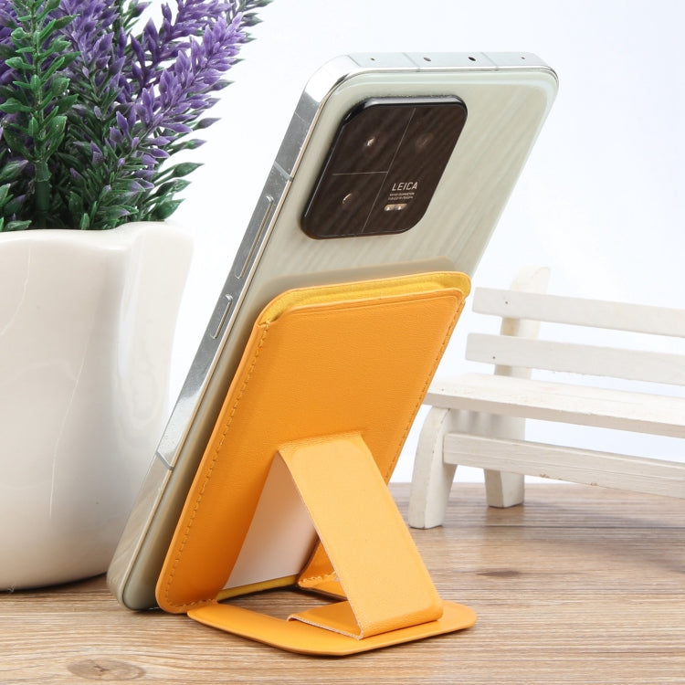 MagSafe Magnetic Wallet Card Square Fold Holder Case(Yellow) by bashfashion