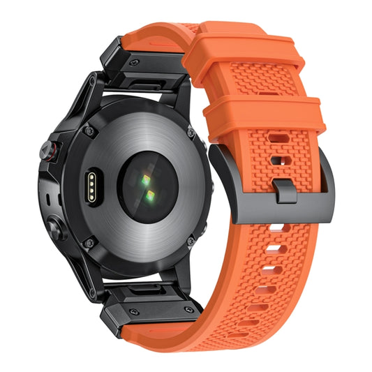 For Garmin Fenix 7X Steel Buckle Rubber Quick Release Watch Band(Orange) by bashfashion