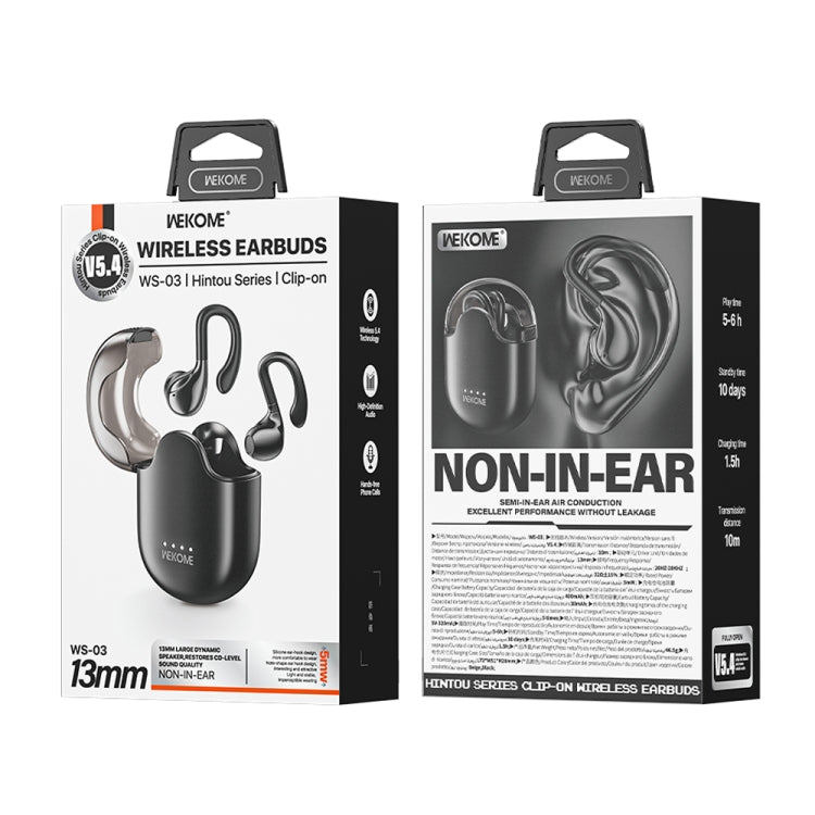 WK WS-03 Yindou Ear-mounted Air Conduction Bluetooth Earphone(Black) by WK