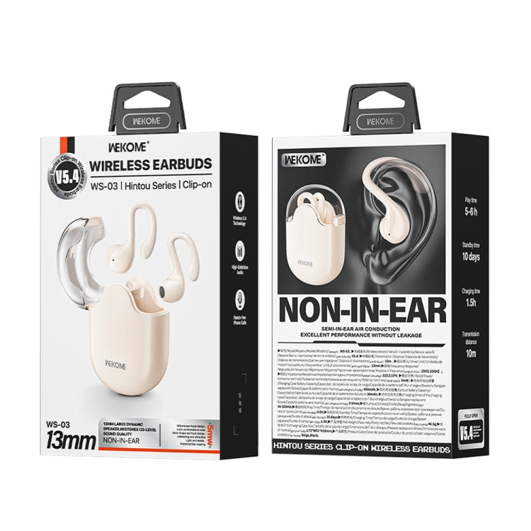 WK WS-03 Yindou Ear-mounted Air Conduction Bluetooth Earphone(White) by WK