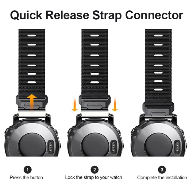 For Garmin Fenix 7X Nylon Canvas Quick Release Watch Band(Black Grey) by bashfashion