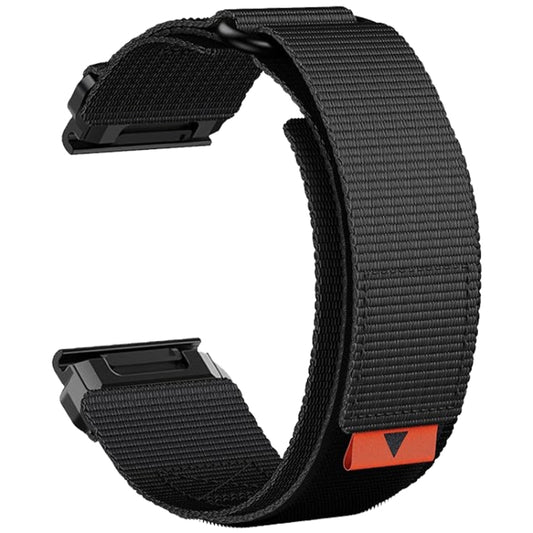 For Garmin Fenix 7X Nylon Loop Hook And Loop Fastener Quick Release Watch Band(Black) by bashfashion