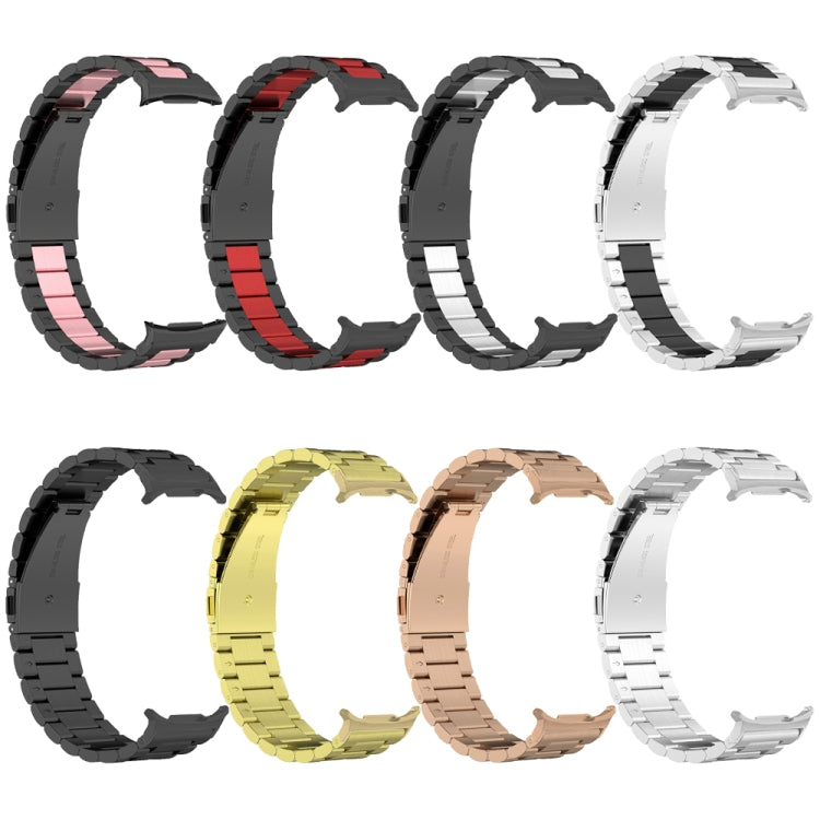 For Samsung Galaxy Watch Ultra 47mm / Ultra 2025 Three Beads Stainless Steel Watch Band(Silver) by bashfashion