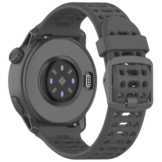 For COROS PACE 3 Color Buckle Liquid Silicone Strap(Black Grey) by bashfashion