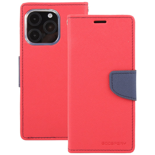 For iPhone 16 Pro Max GOOSPERY FANCY DIARY Cross Texture Leather Phone Case(Red) by GOOSPERY