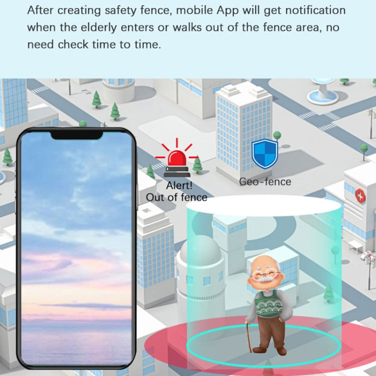 RF-V52-B 1.85 inch Screen GPS Smart Tracker WatchBand Support SOS Call / Health Monitoring For North America / South America(Black) by bashfashion