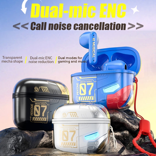 WEKOME WS-07 Armor ENC Noise Reduction Wireless Bluetooth Earphone(Blue) by WK