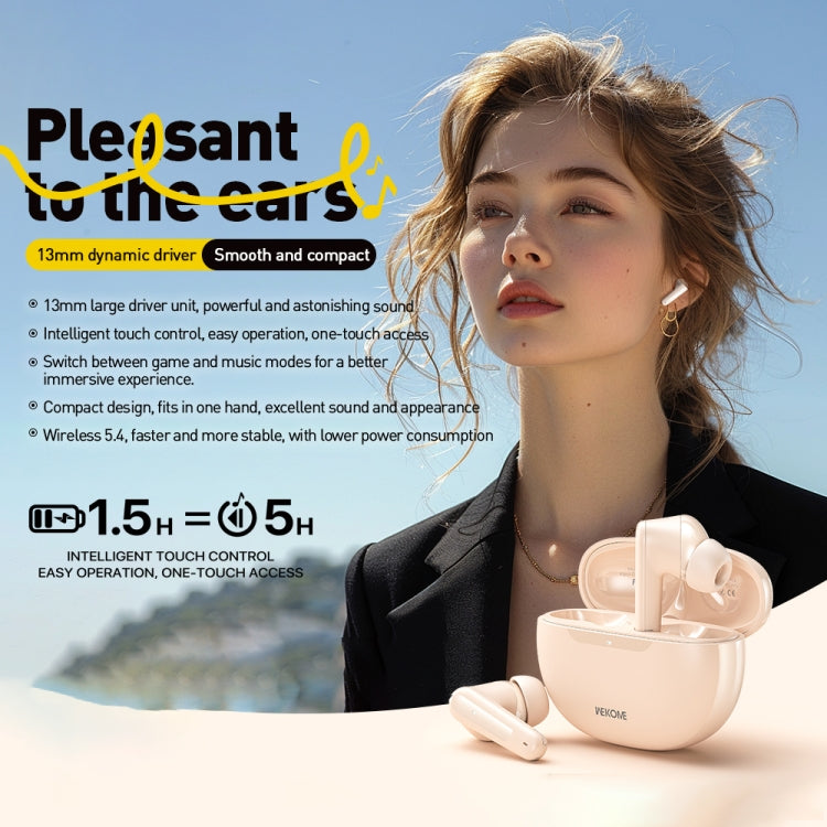 WEKOME WS-15 Starryue True Wireless Bluetooth Earphones(Milky White) by WK