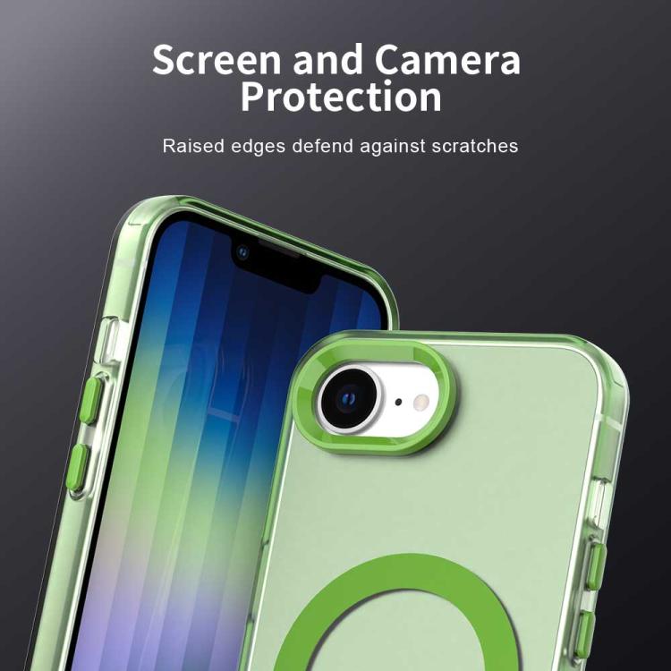 For iPhone 16e Candy Magsafe PC Hybrid TPU Phone Case(Green) by bashfashion