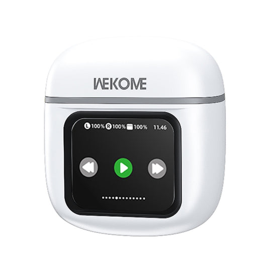 WEKOME Beluga S12 Audyhle ENC Noise Reduction Wireless Earphones with Smart Color Screen(White) by WK
