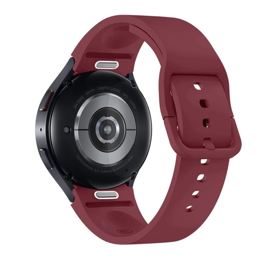 For Samsung Galaxy Watch 7 / 6 Button Style Quick Release Silicone Watch Band(Wine Red) by bashfashion