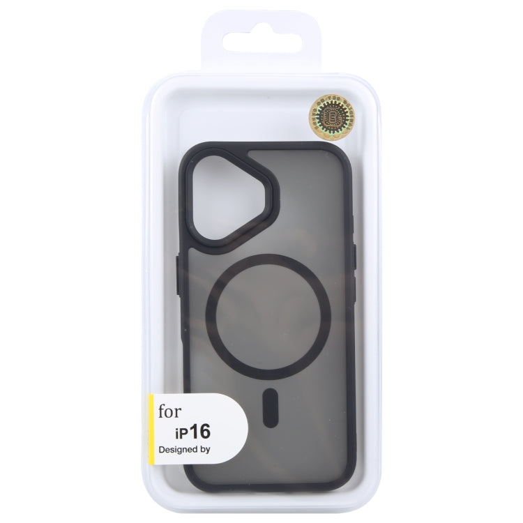 For iPhone 16 GEBEI Skin Feel MagSafe Magnetic Phone Case(Black) by GEBEI