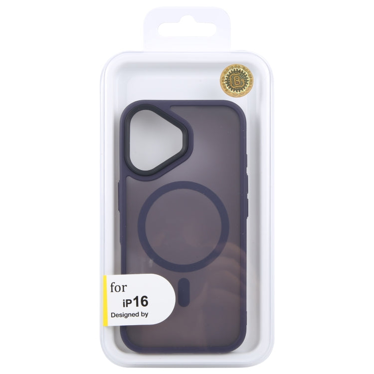 For iPhone 16 GEBEI Skin Feel MagSafe Magnetic Phone Case(Purple) by GEBEI