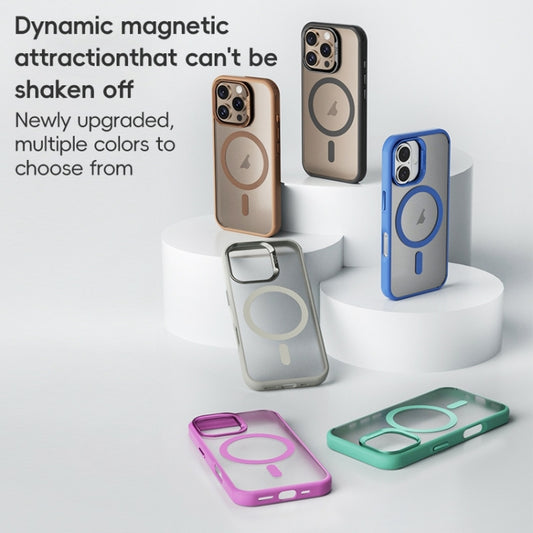 For iPhone 16 ZGA Magsafe Frosted PC Hybrid TPU Phone Case(Pink) by ZGA