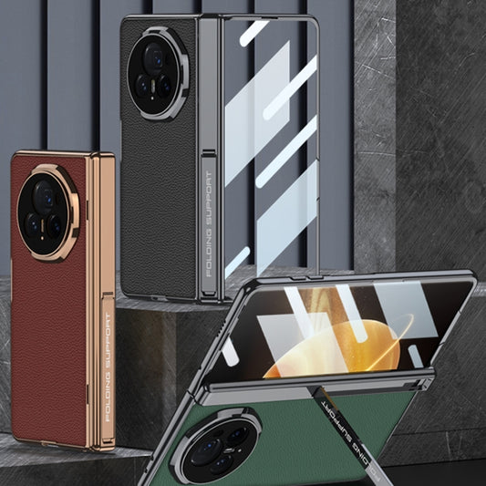 For Honor Magic V3 GKK Integrated Magnetic Fold Hinge Leather Shockproof Phone Case(Sand Gold) by GKK