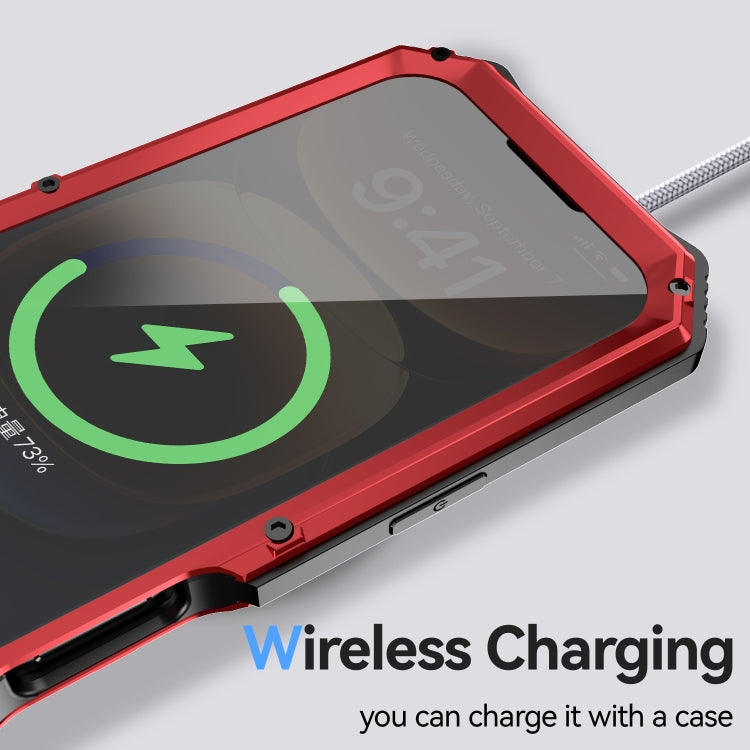 For iPhone 16 Plus R-JUST Life Waterproof Dustproof Shockproof Holder Phone Case(Red) by R-JUST